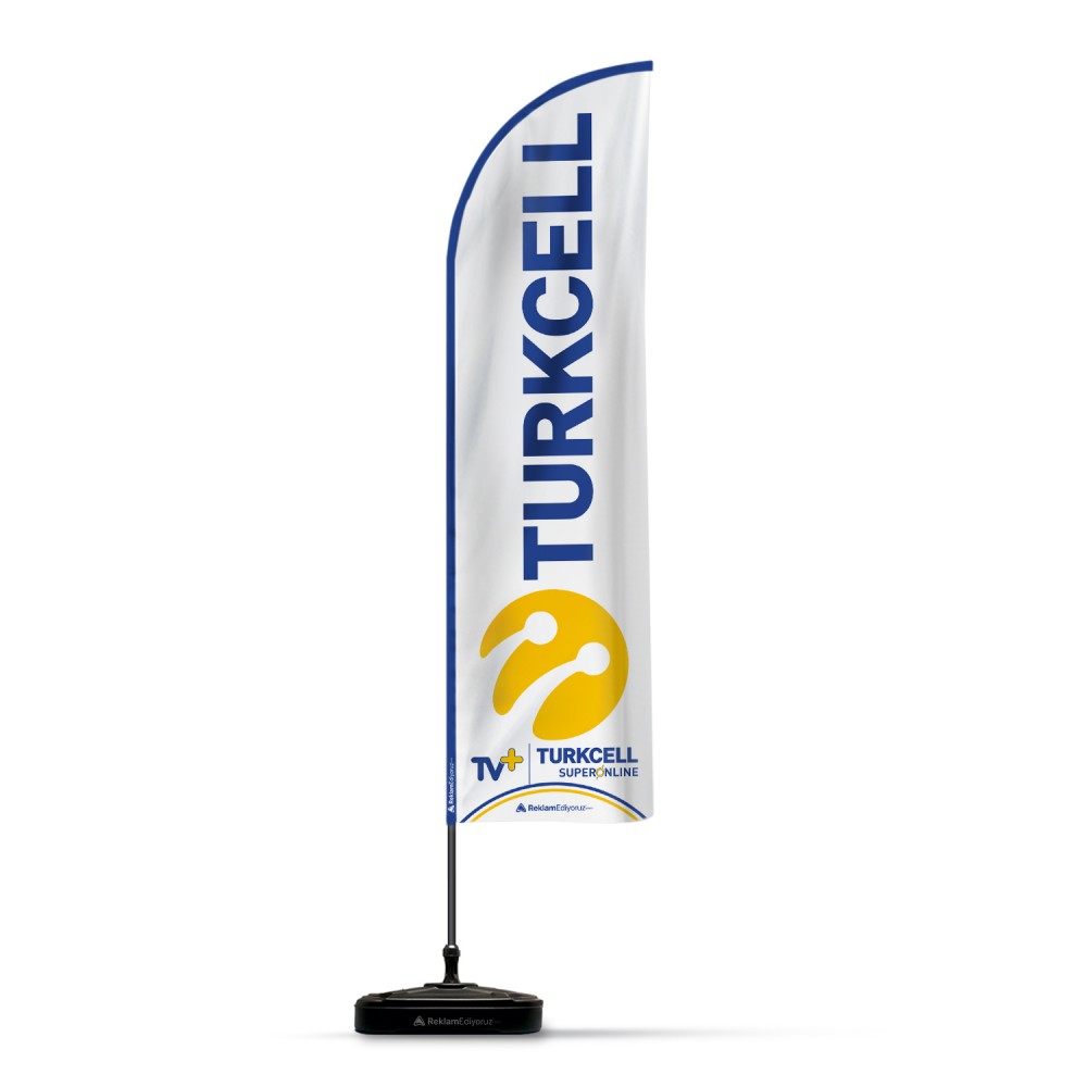 Turkcell Bayii 2 Adet Yelken Bayrak Kırlangıç Bayrak Hediyeli (BB)