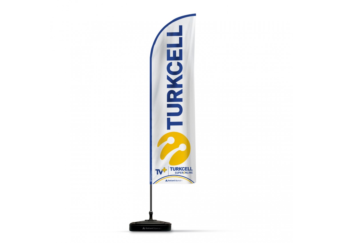 Turkcell Bayii 2 Adet Yelken Bayrak Kırlangıç Bayrak Hediyeli (BB)