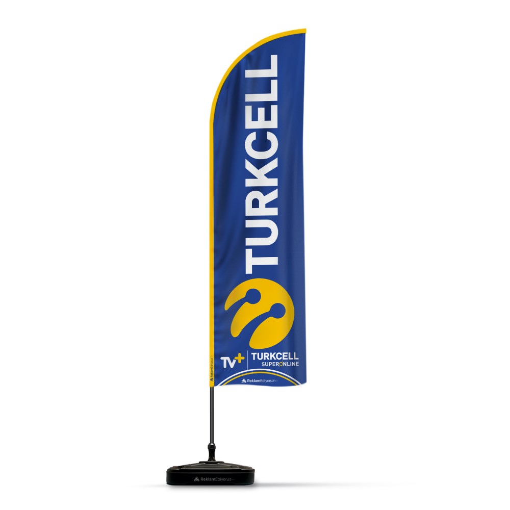 Turkcell Bayii 2 Adet Yelken Bayrak Kırlangıç Bayrak Hediyeli (BL)
