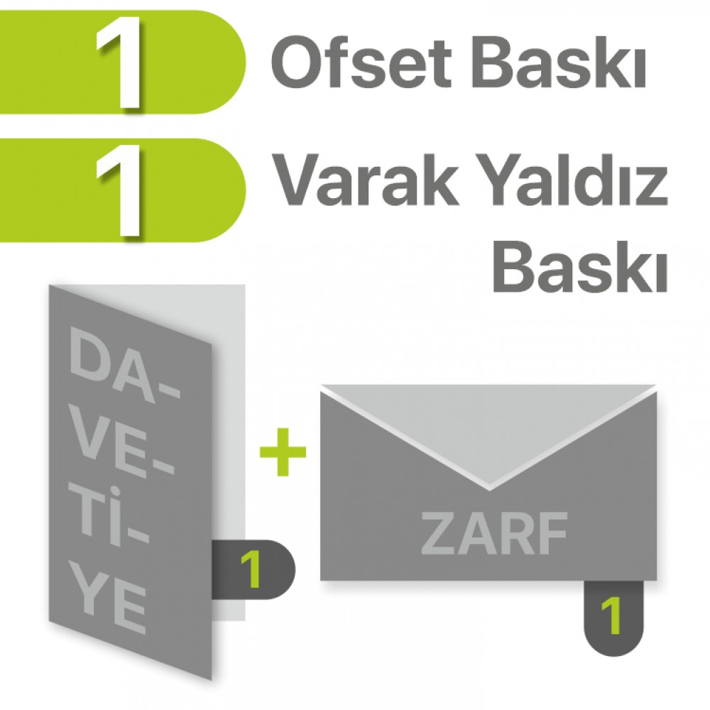 Davetiye Baskısı 1 Kalıp Ofset + 1 Kalıp Varak Yaldız