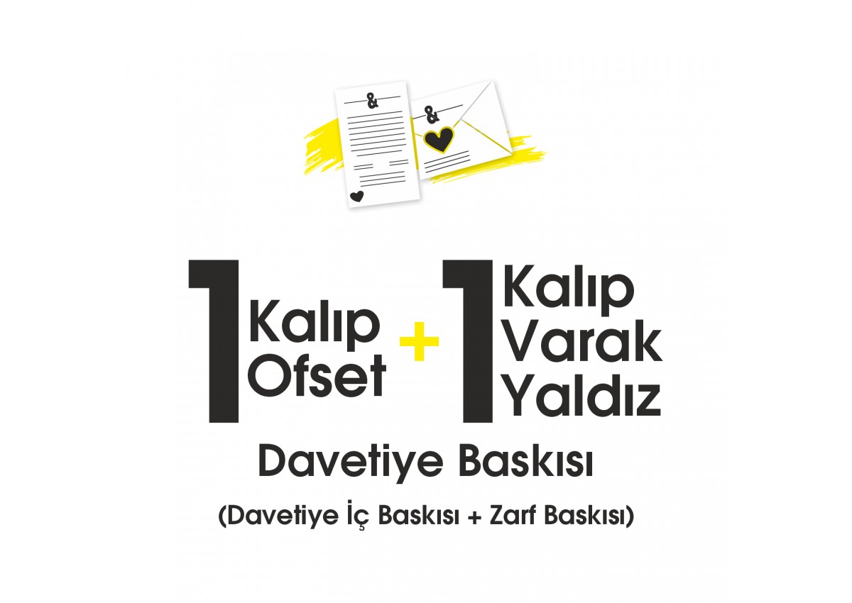 Davetiye Baskısı 1 Kalıp Ofset + 1 Kalıp Varak Yaldız