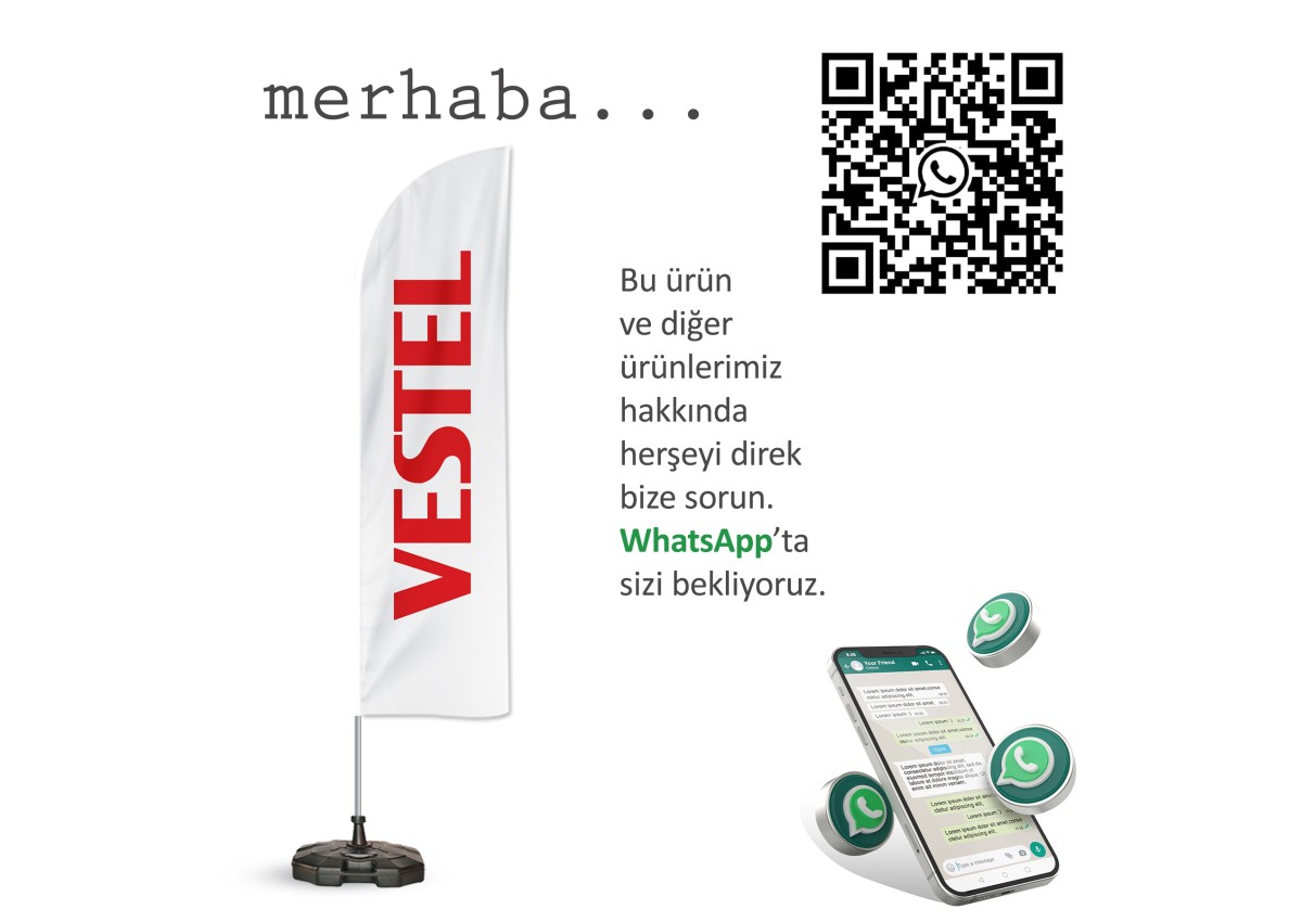 Vestel Yelken Bayrak Beyaz