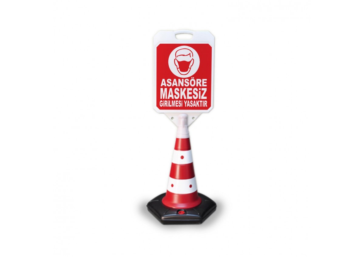 Asansöre Maskesiz Girmek Yasaktır Sosyal Mesafe  Uyarı Dubası