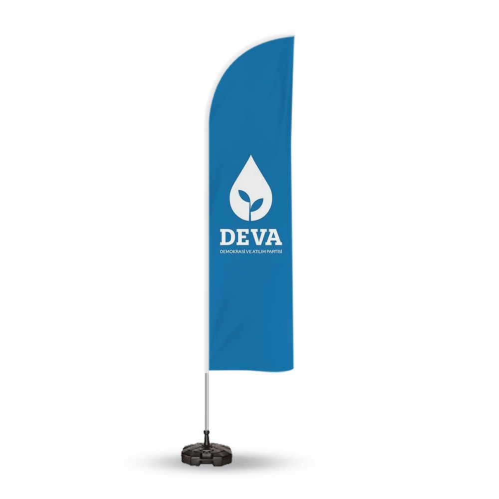 DEVA Partisi Reklam Yönlendirme ve Tanıtım Yelken Bayragı-DVA
