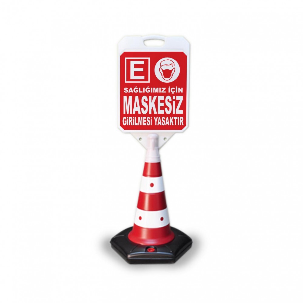 Maskesiz Girmek Yasaktır Sosyal Mesafe  Uyarı Dubası
