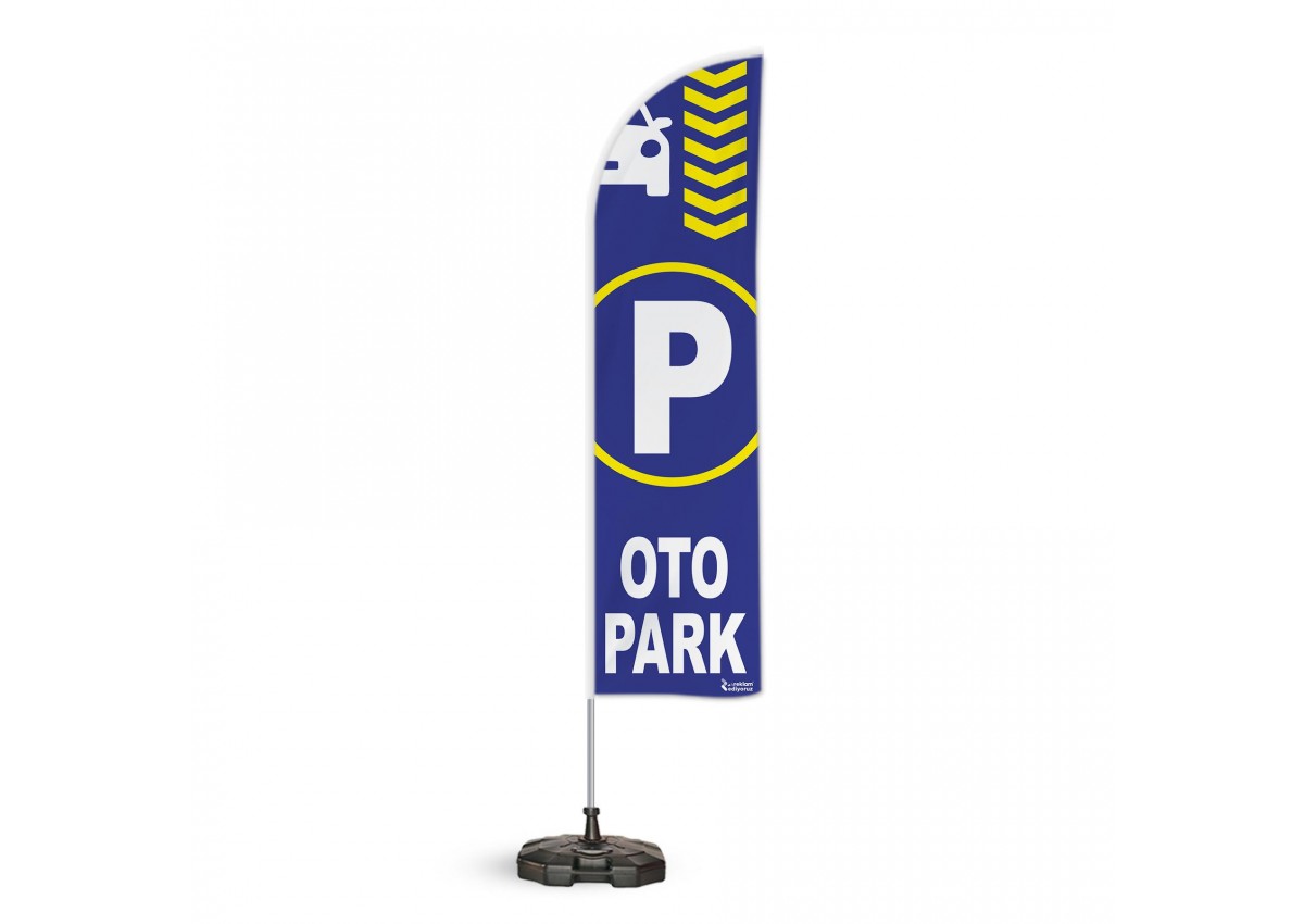 Otopark Temalı Yelken Bayrak Takımı Kırmızı 1 adet