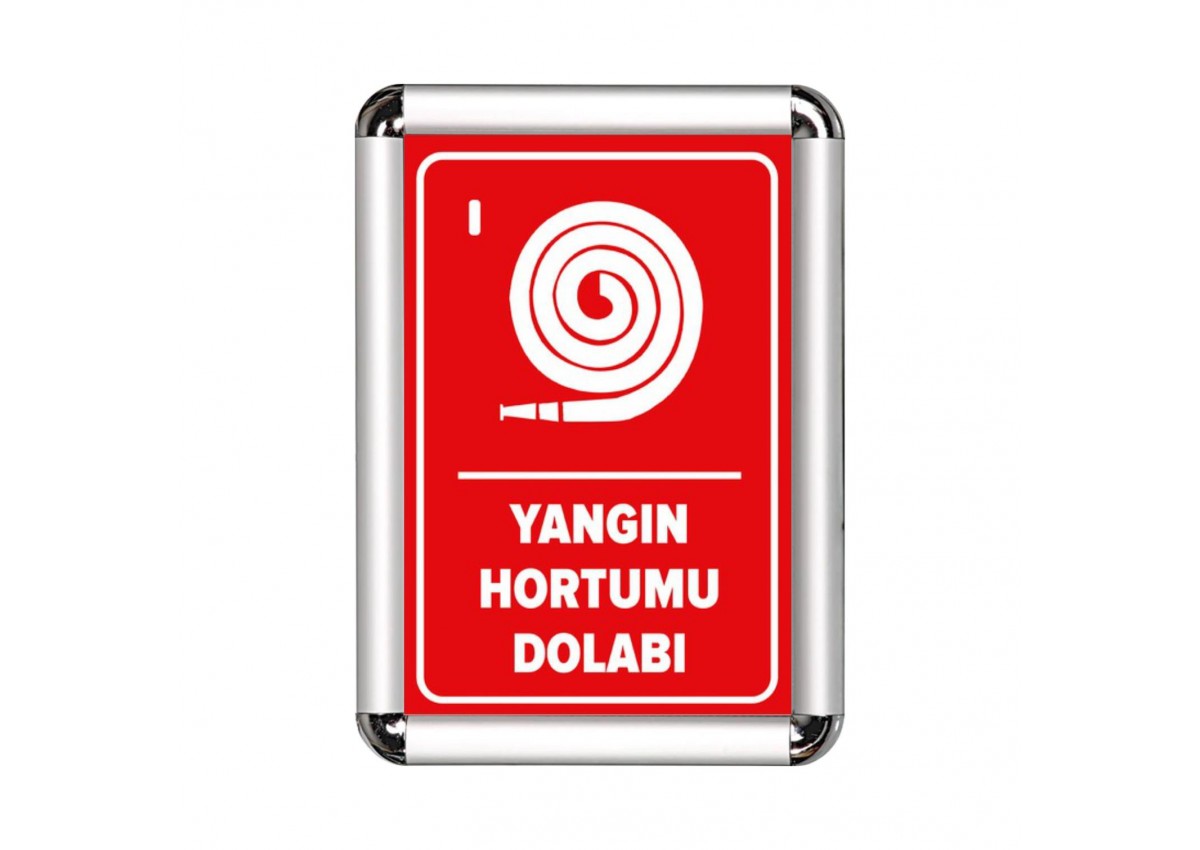 ReklamEdiyoruz Yangın Hortumu Dolabı A3 Cerceveli Uyarı ve Yönlendirme Levhası