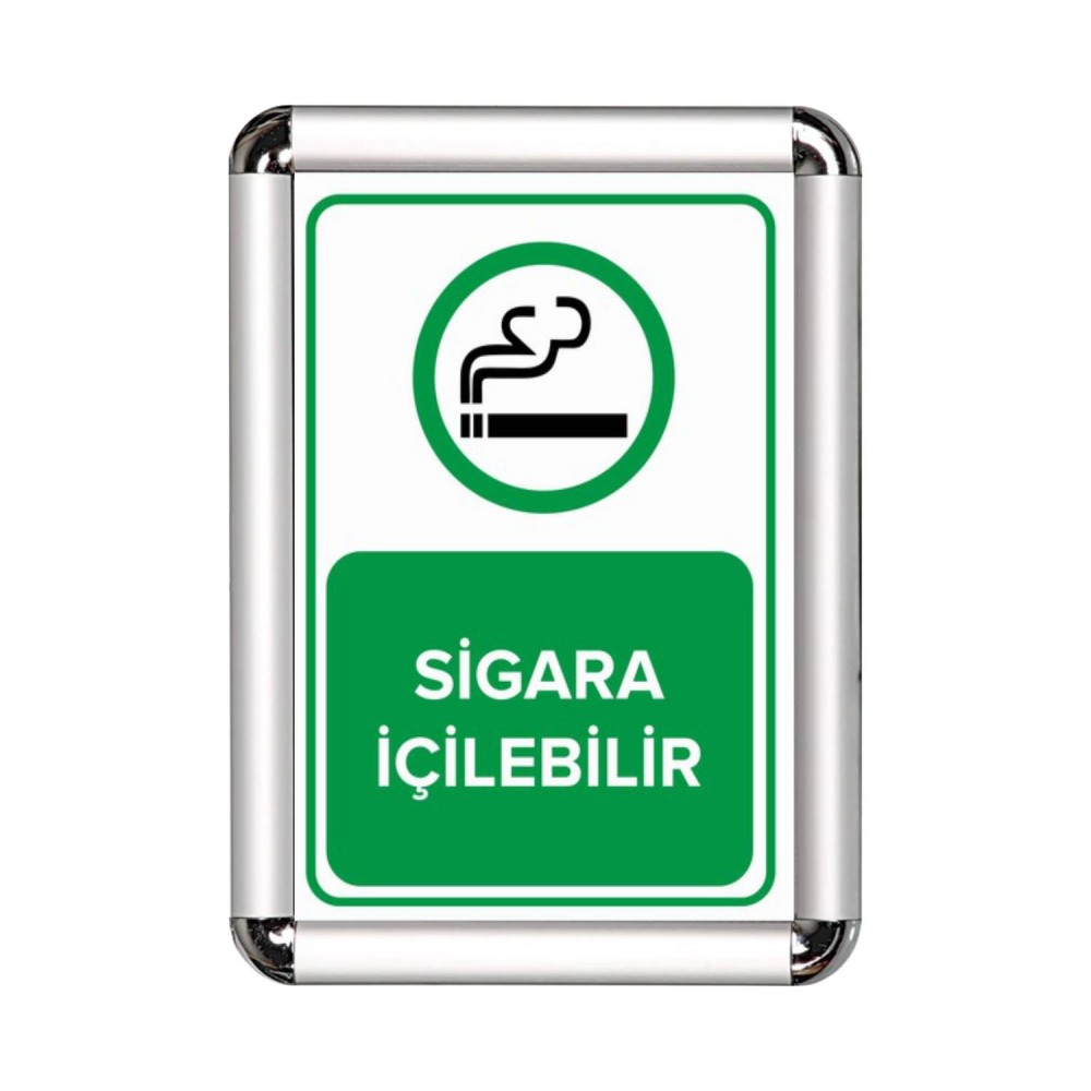 Sigara İçilebilir A3 Cerceveli Uyarı ve Yönlendirme Levhası