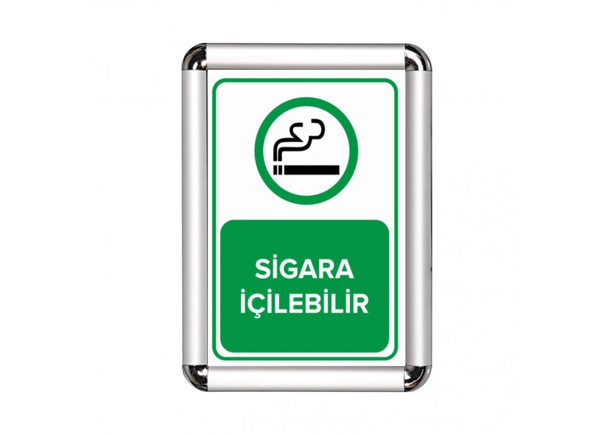 Sigara İçilebilir A3 Cerceveli Uyarı ve Yönlendirme Levhası