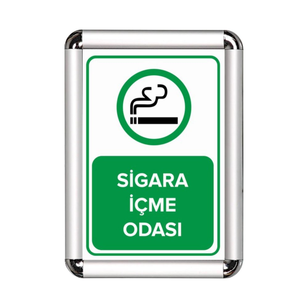 Sigara İçme Odası A3 Cerceveli Uyarı ve Yönlendirme Levhası