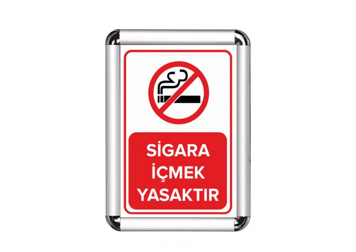 Sigara İçmek Yasaktır A3 Cerceveli Uyarı ve Yönlendirme Levhası