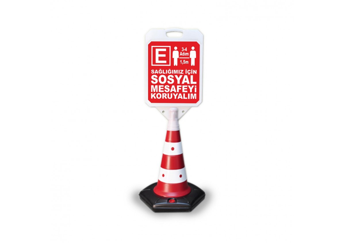 Sosyal Mesafeyi Koruyalım Eczane  Uyarı Dubası
