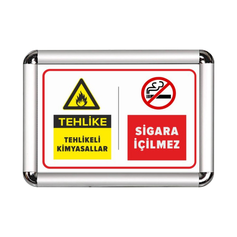 Tehlikeli Kimyasallar A3 Cerceveli Uyarı ve Yönlendirme Levhası