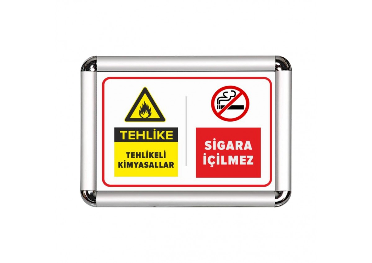 Tehlikeli Kimyasallar A3 Cerceveli Uyarı ve Yönlendirme Levhası