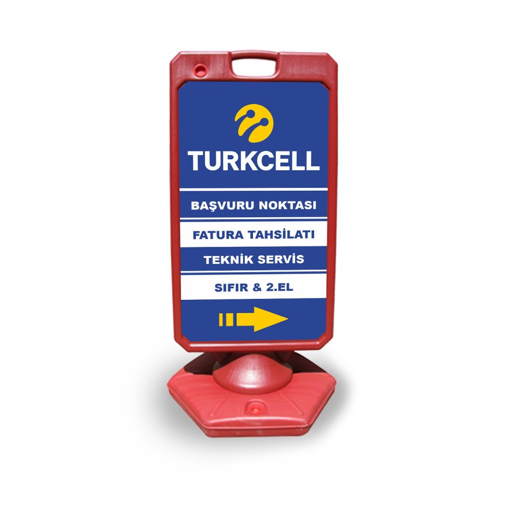 Turkcell   Reklam ve Yönlendirme Uyari Dubasi A Tabela Kırmızı