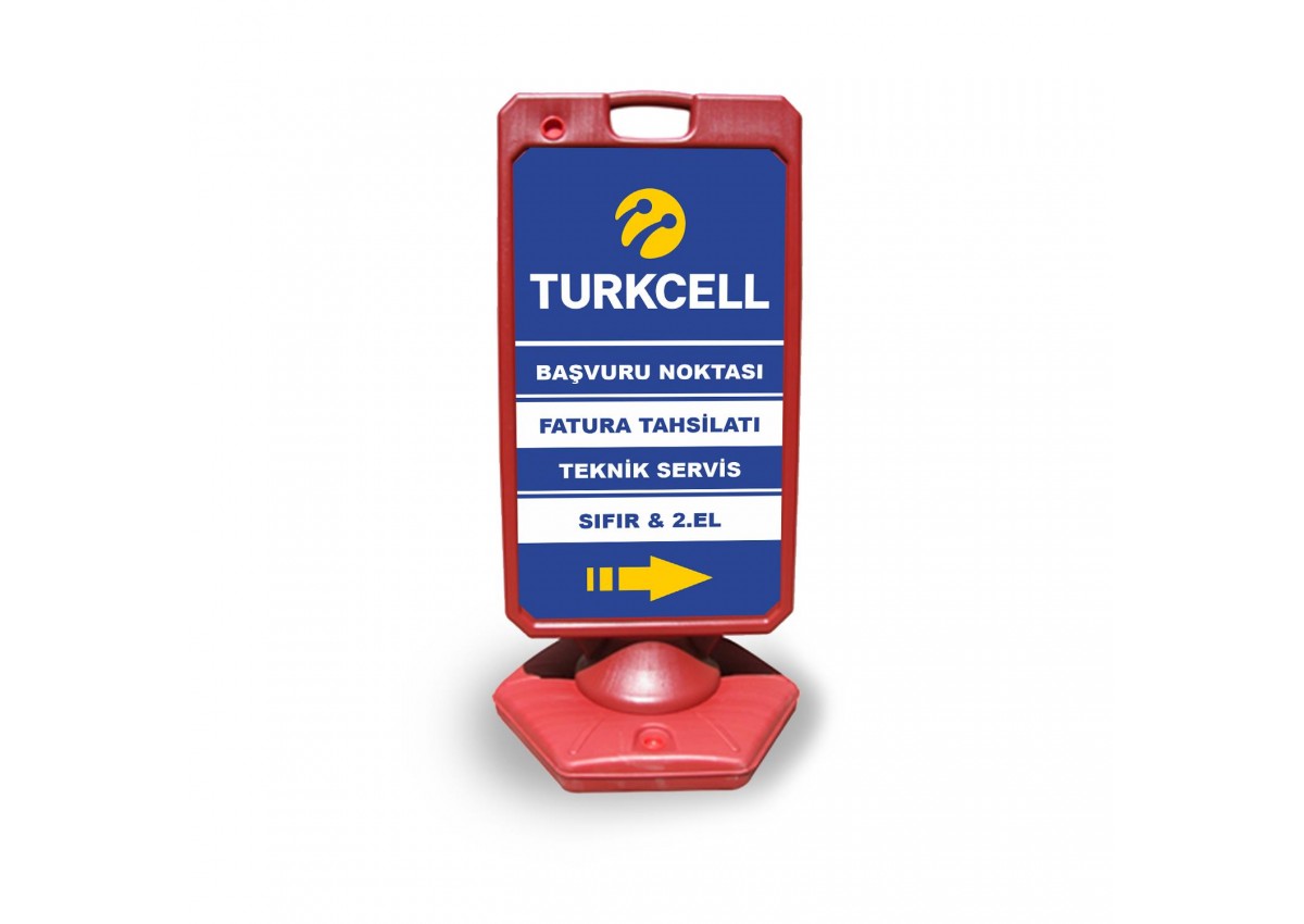 Turkcell   Reklam ve Yönlendirme Uyari Dubasi A Tabela Kırmızı