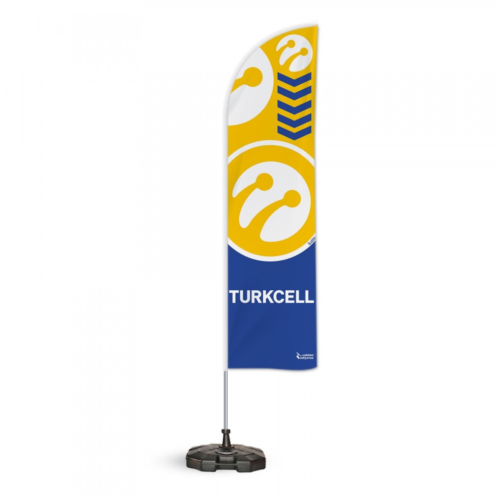 Turkcell Temalı Yelken Bayrak Takımı Sarı 1 adet