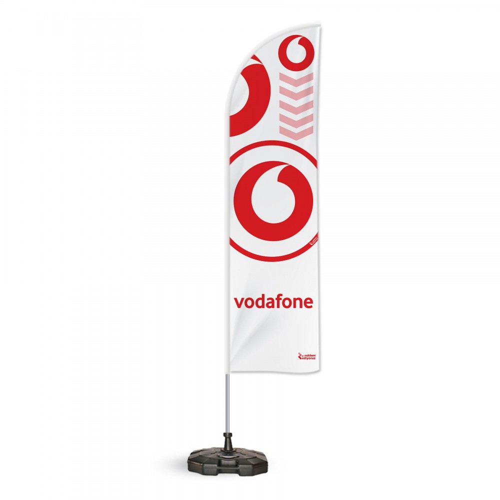 Vodafone Temalı Yelken Bayrak Takımı Beyaz1 adet