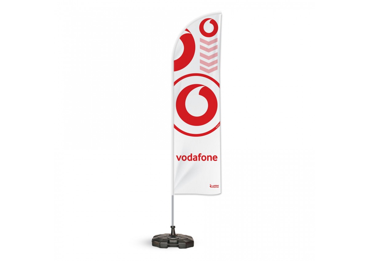 Vodafone Temalı Yelken Bayrak Takımı Beyaz1 adet