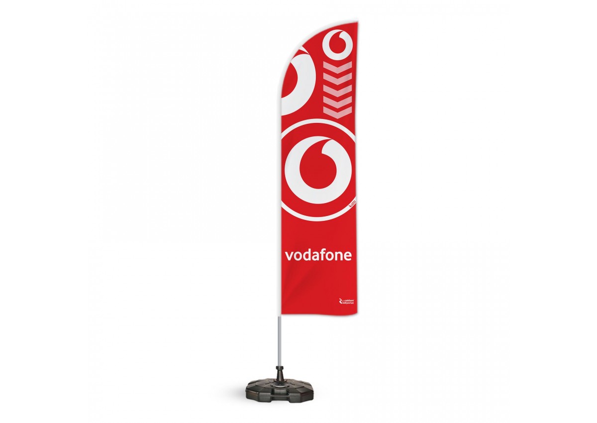 Vodafone Temalı Yelken Bayrak Takımı Kırmızı 1 adet