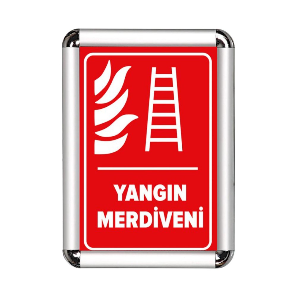 Yangın Merdiveni A3 Cerceveli Uyarı ve Yönlendirme Levhası